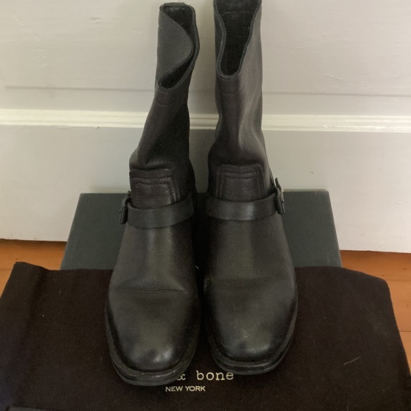 Women's Rag & Bone moto Oliver Boot size eu 38.5 us 8.5 black - Picture 2 of 11